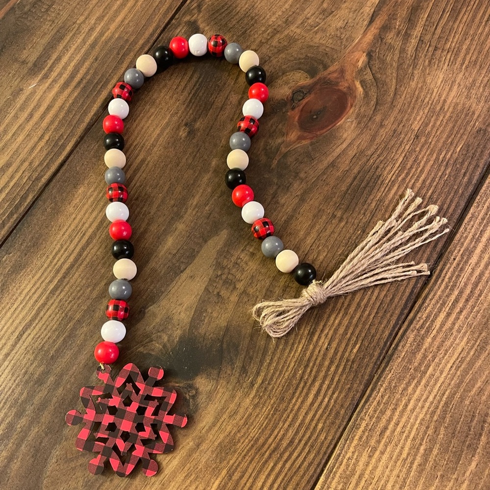 Wood bead garland